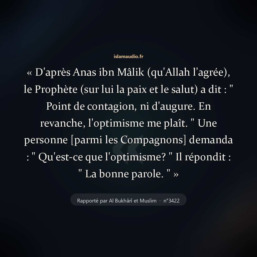 Aperçu du hadith