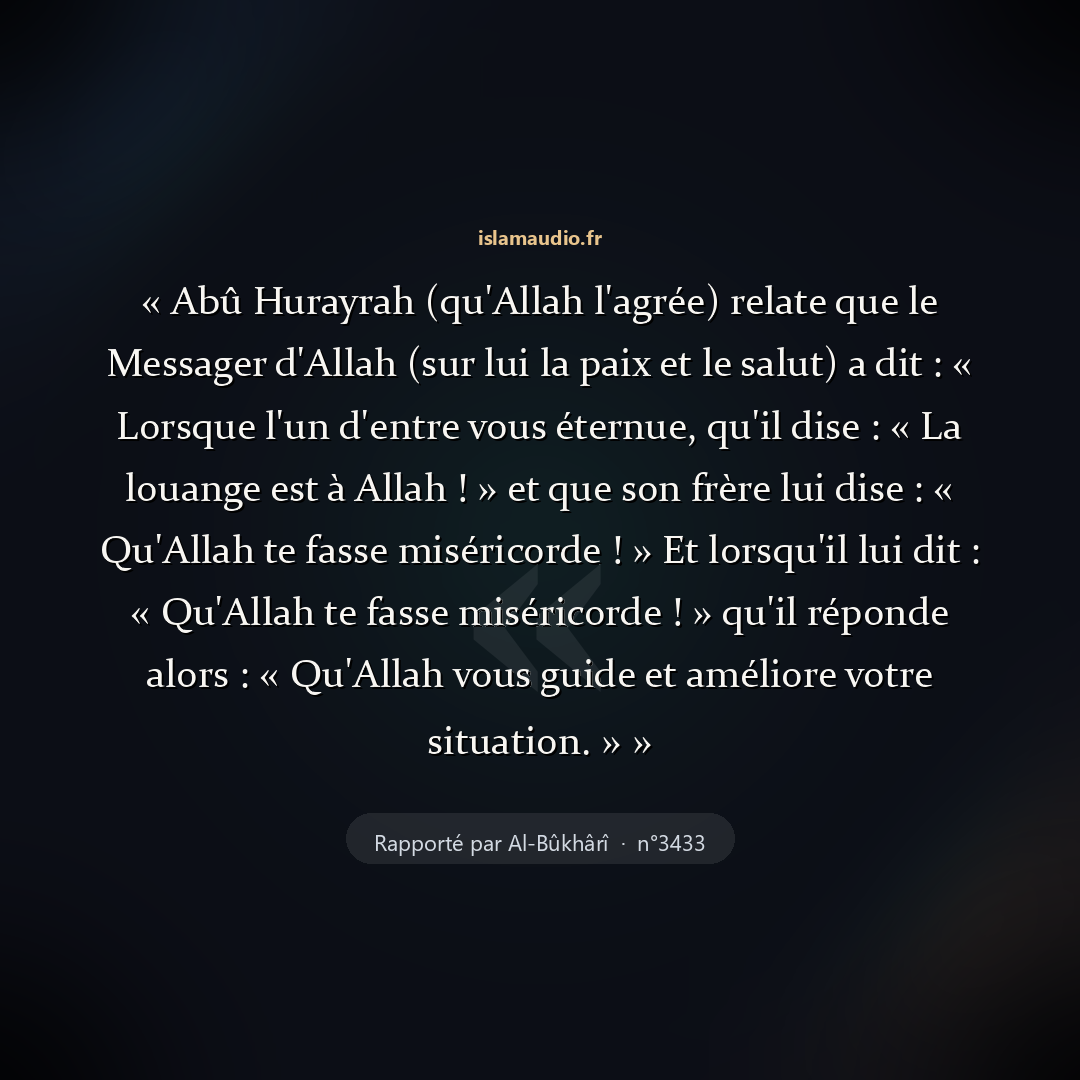 Aperçu du hadith