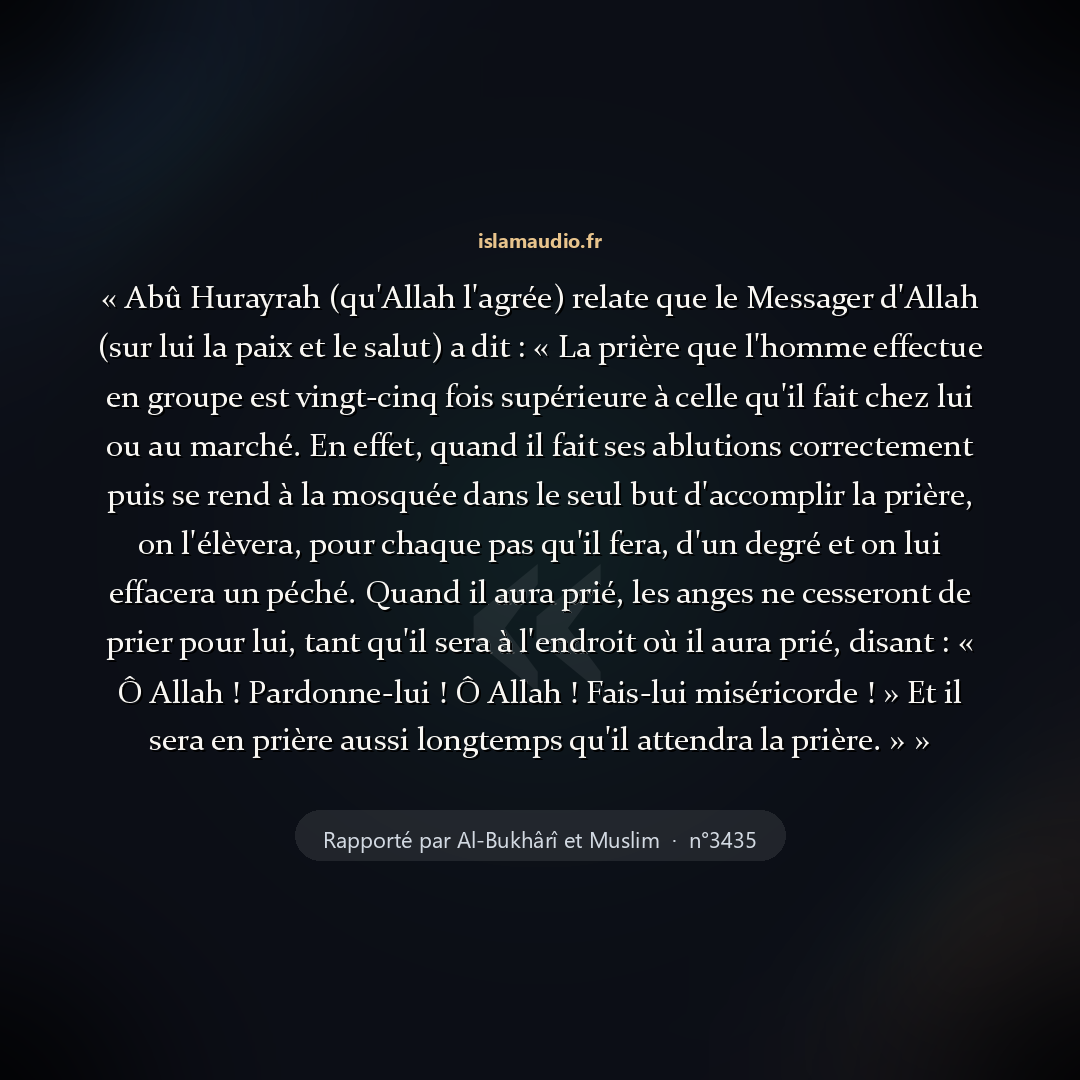 Aperçu du hadith