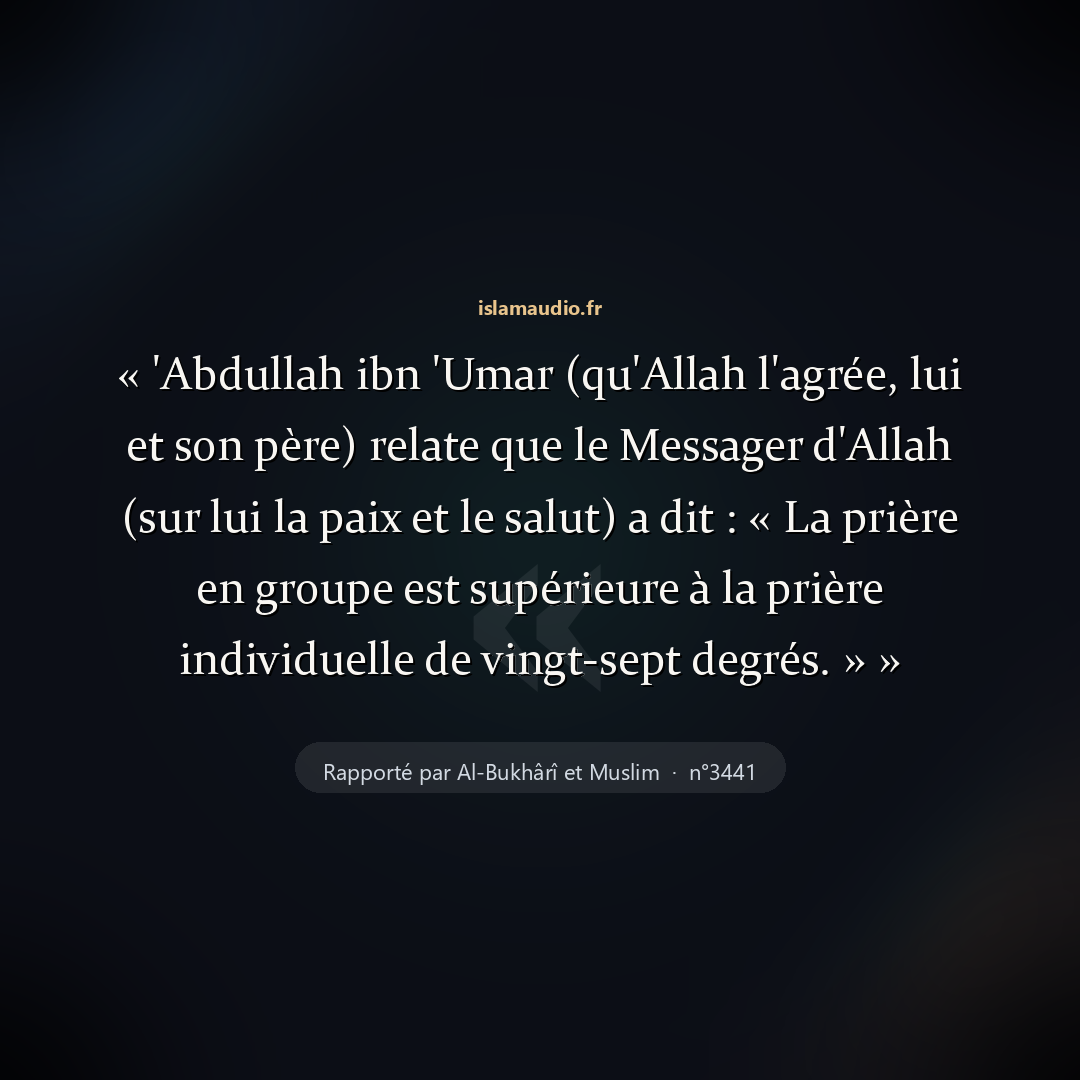 Aperçu du hadith