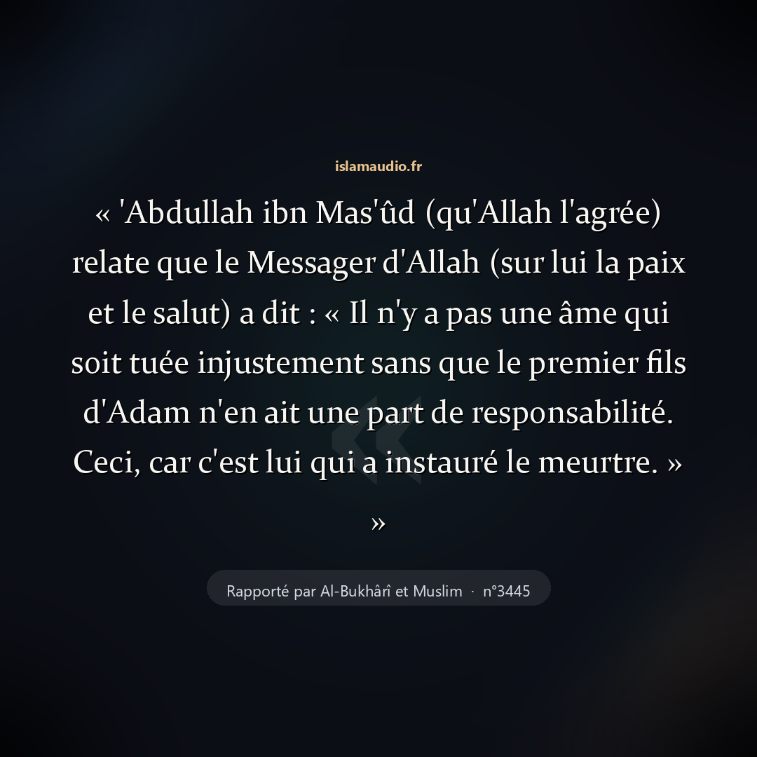 Aperçu du hadith