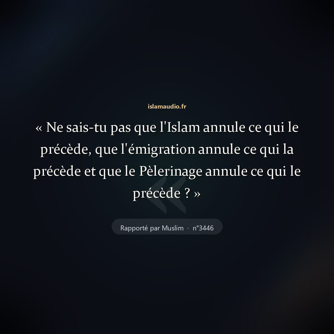Aperçu du hadith