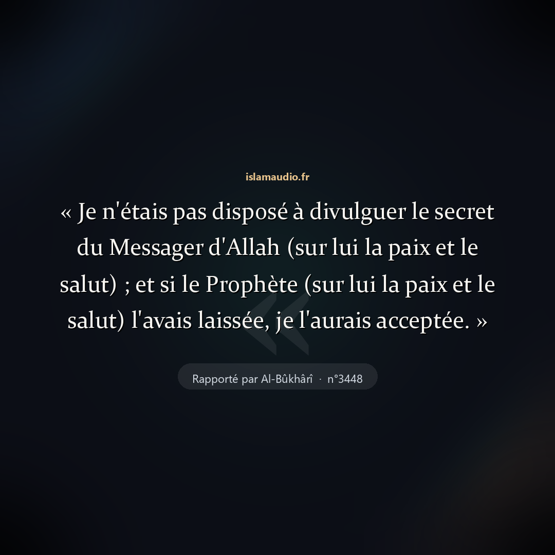 Aperçu du hadith