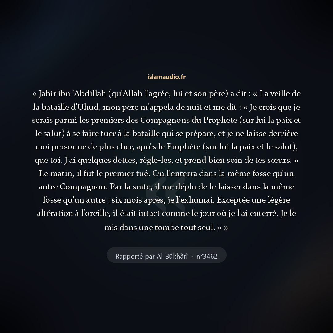 Aperçu du hadith