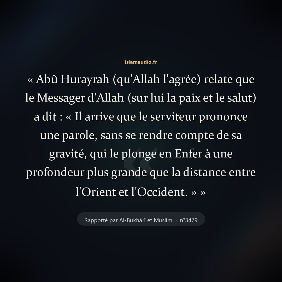 Aperçu du hadith