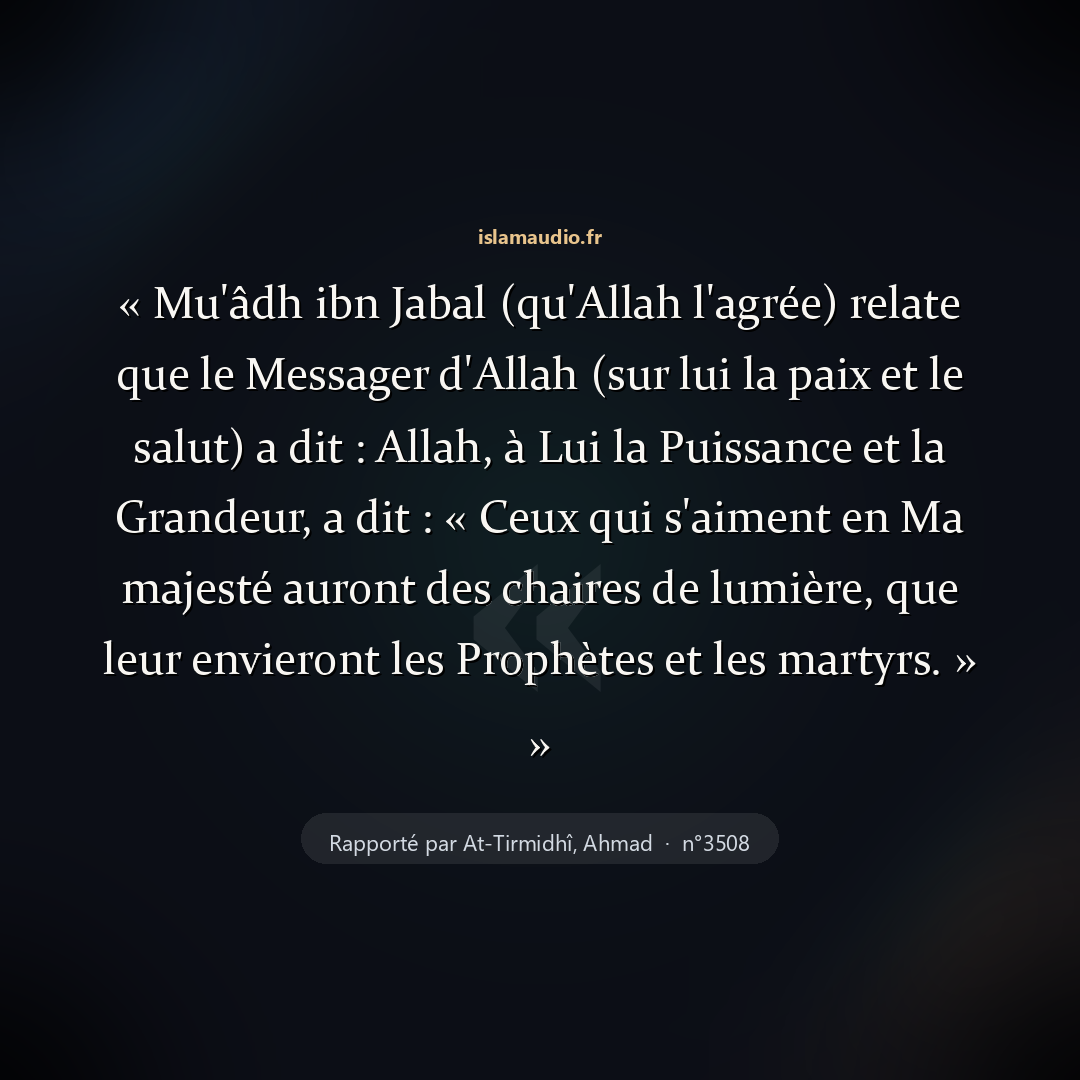 Aperçu du hadith