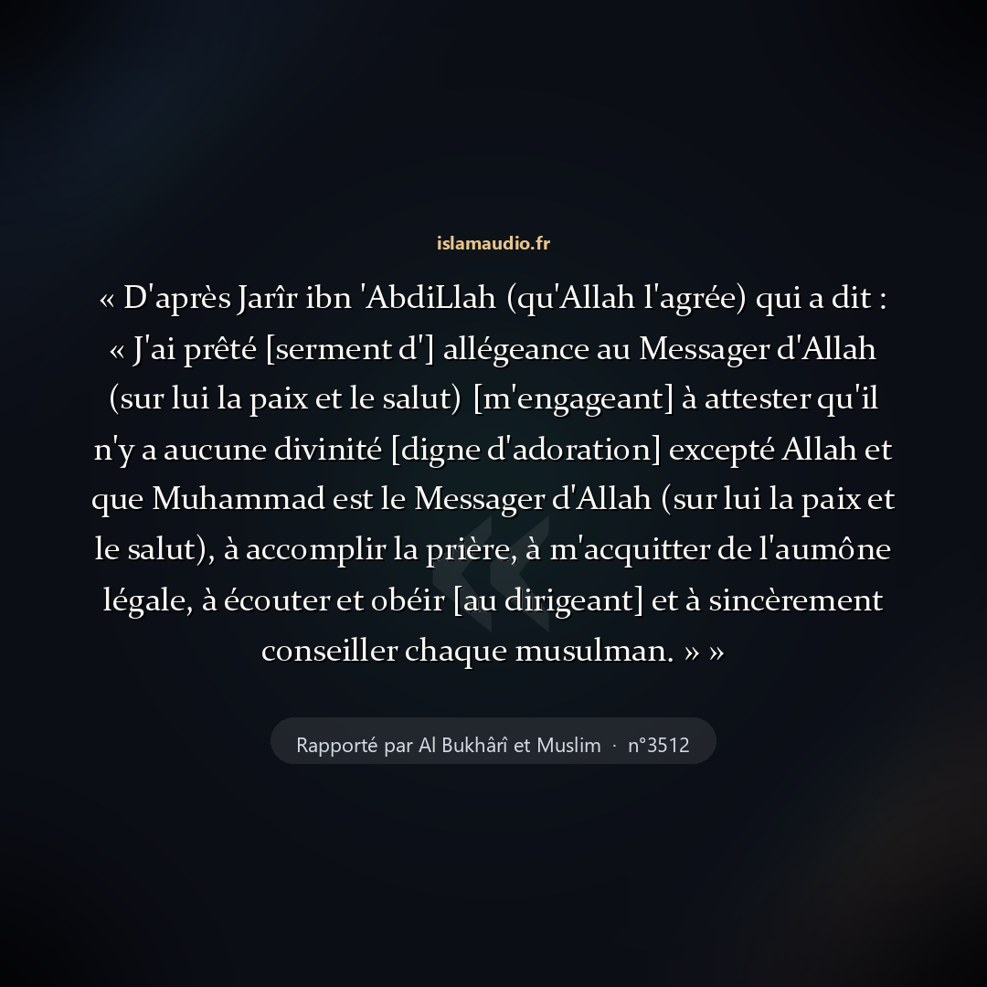 Aperçu du hadith