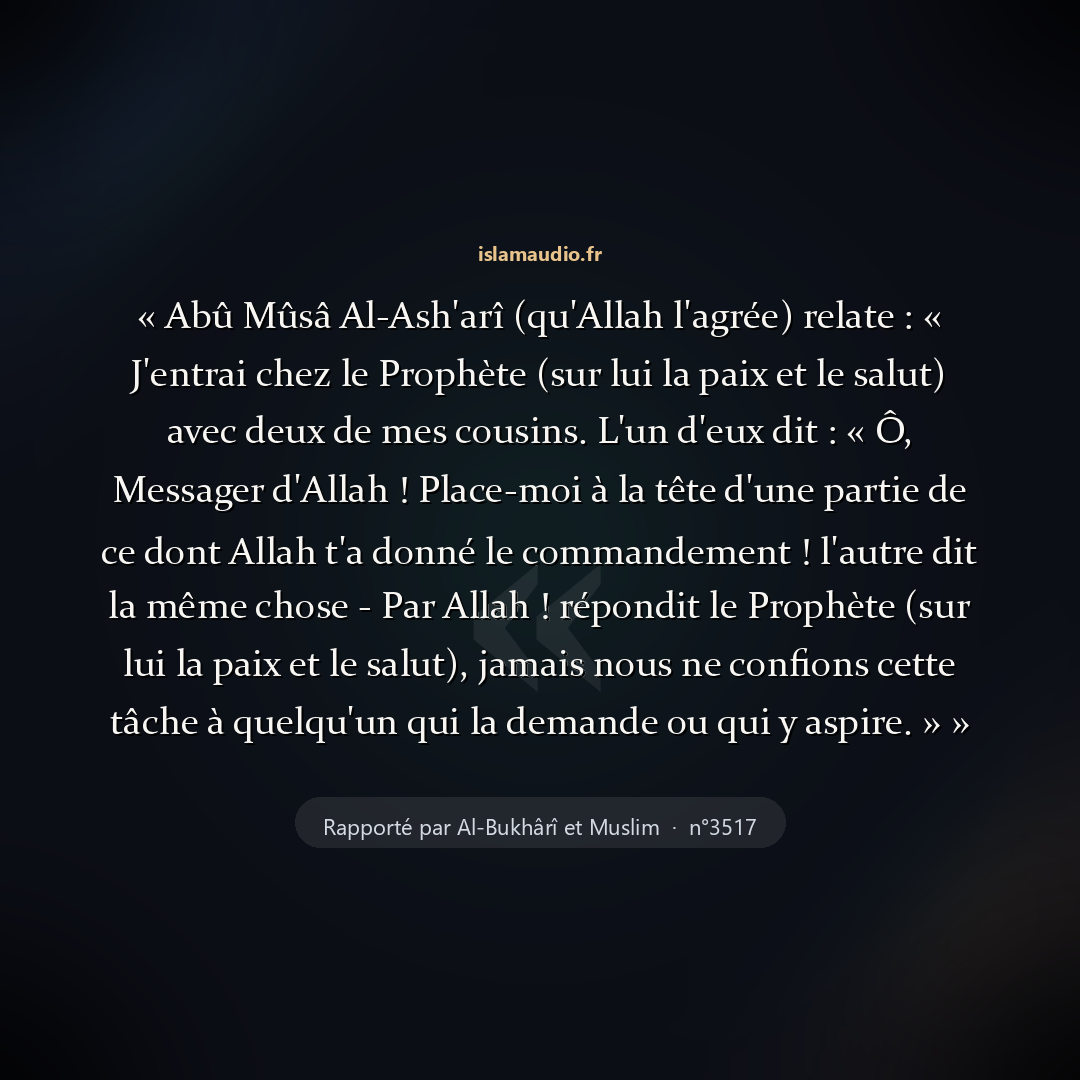 Aperçu du hadith