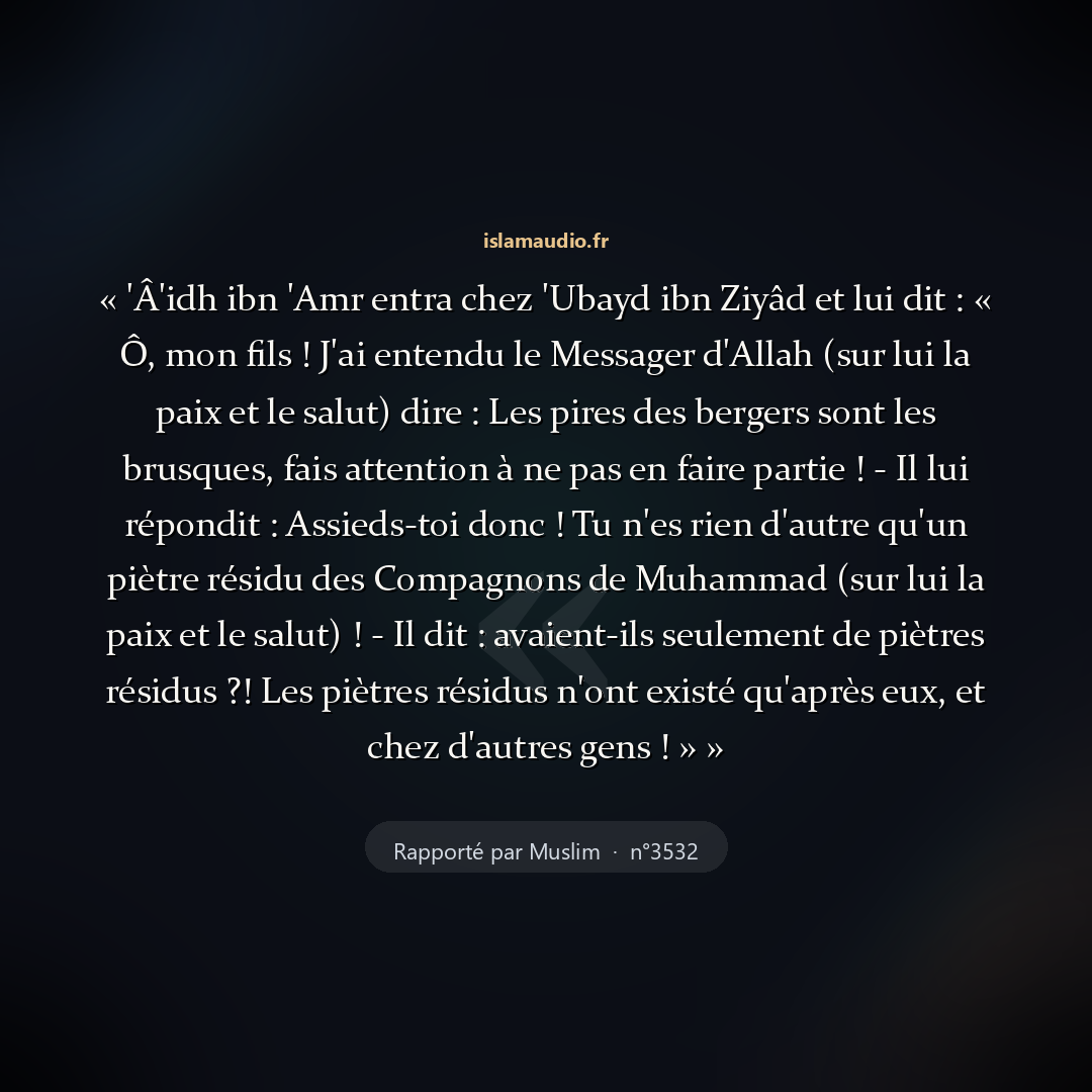 Aperçu du hadith