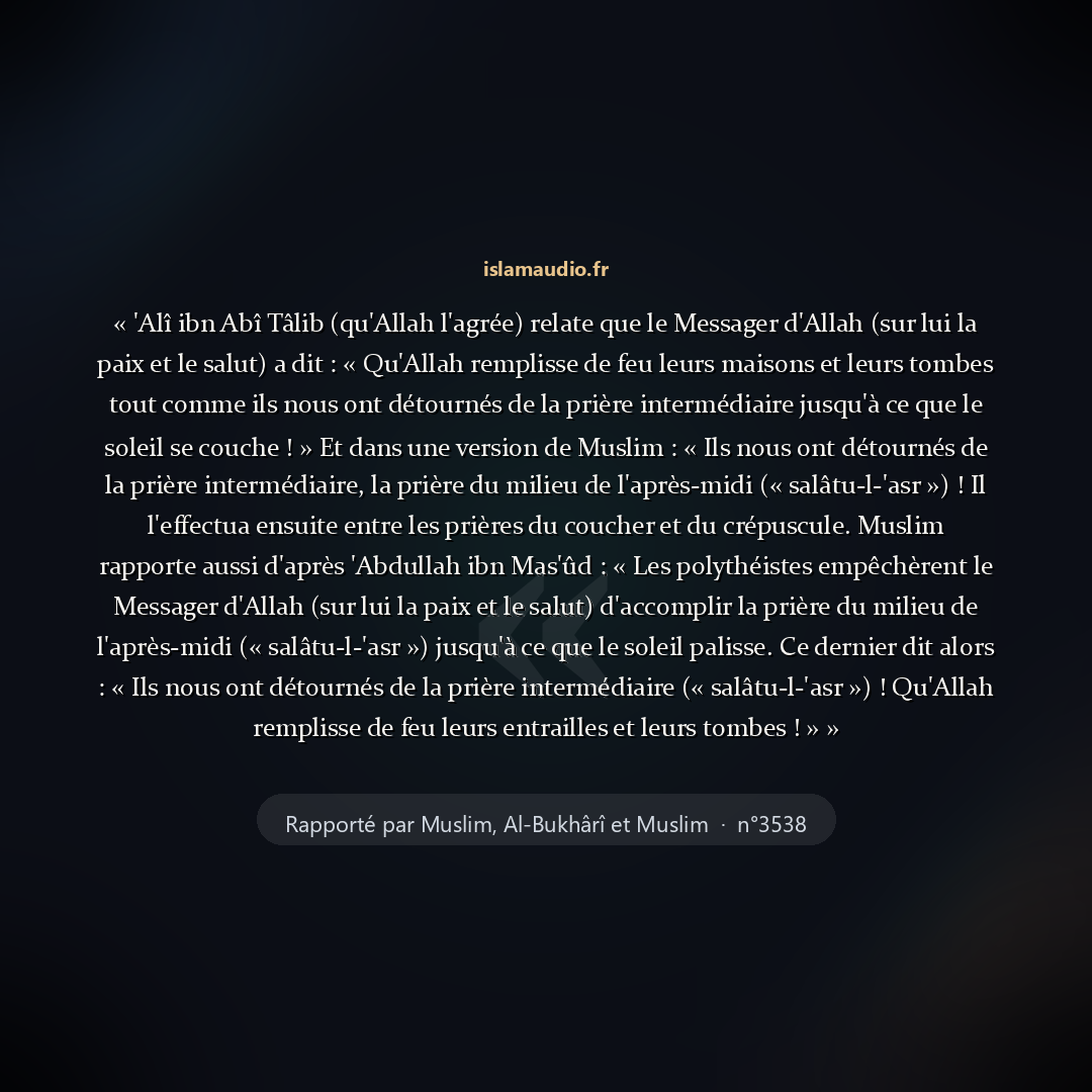 Aperçu du hadith