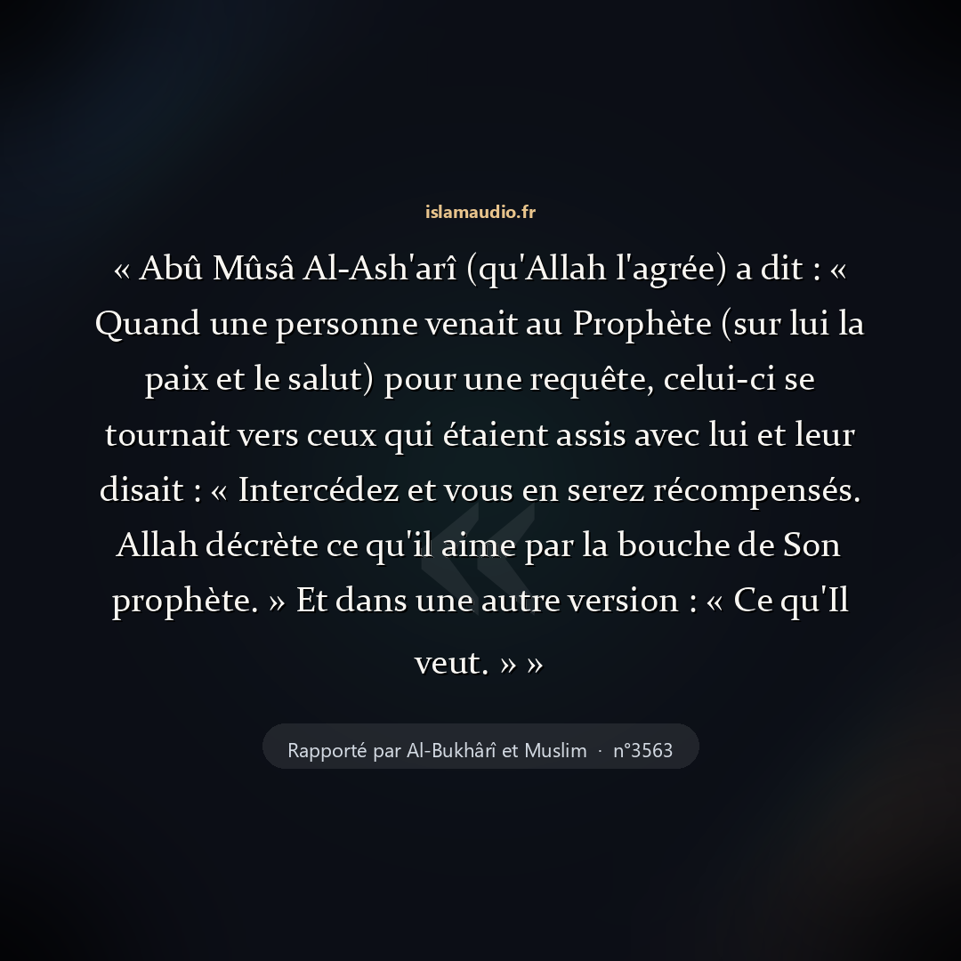 Aperçu du hadith