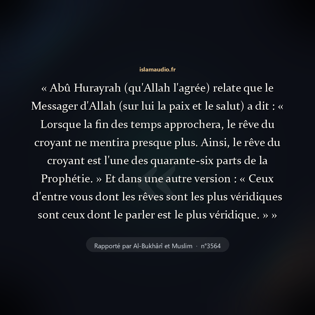 Aperçu du hadith