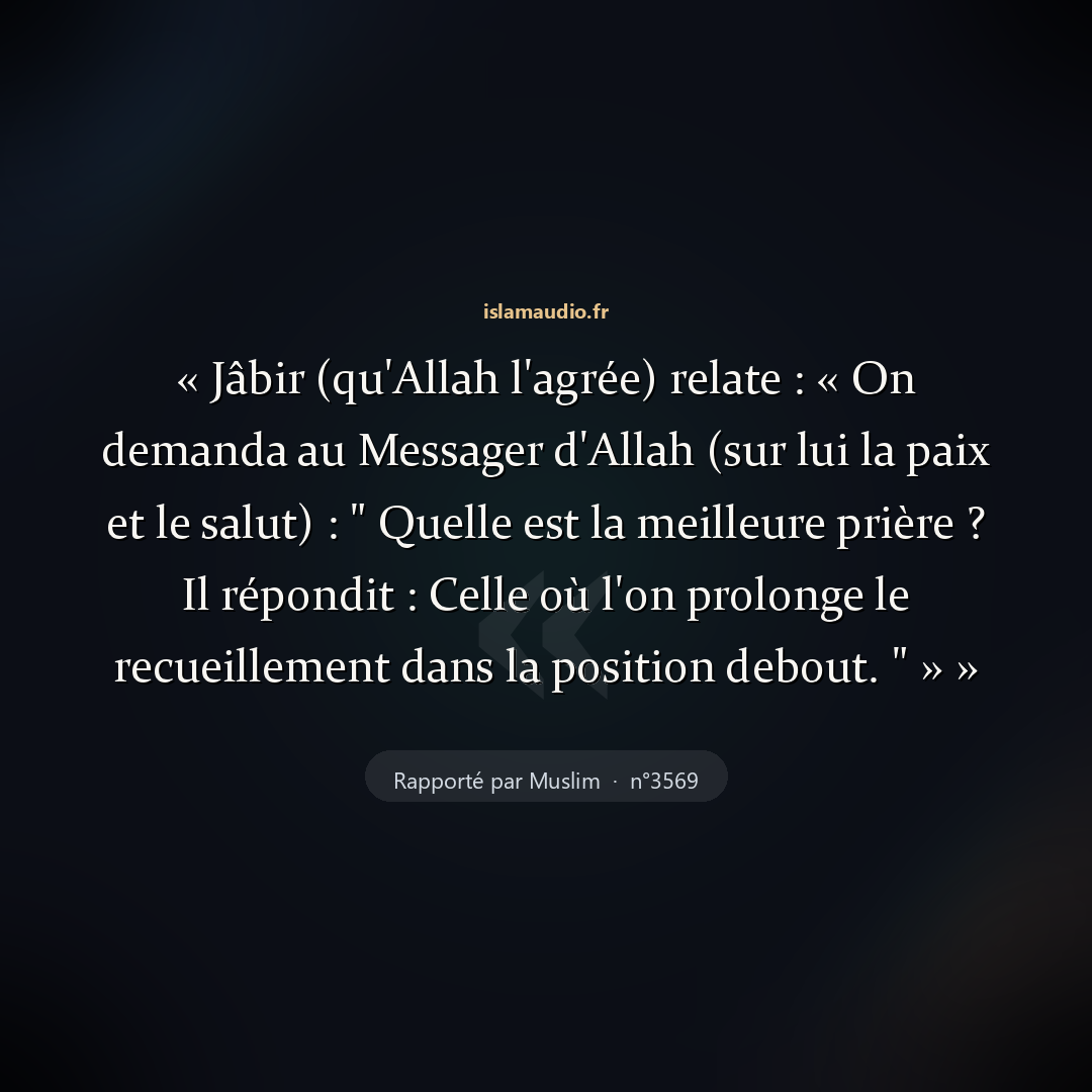 Aperçu du hadith
