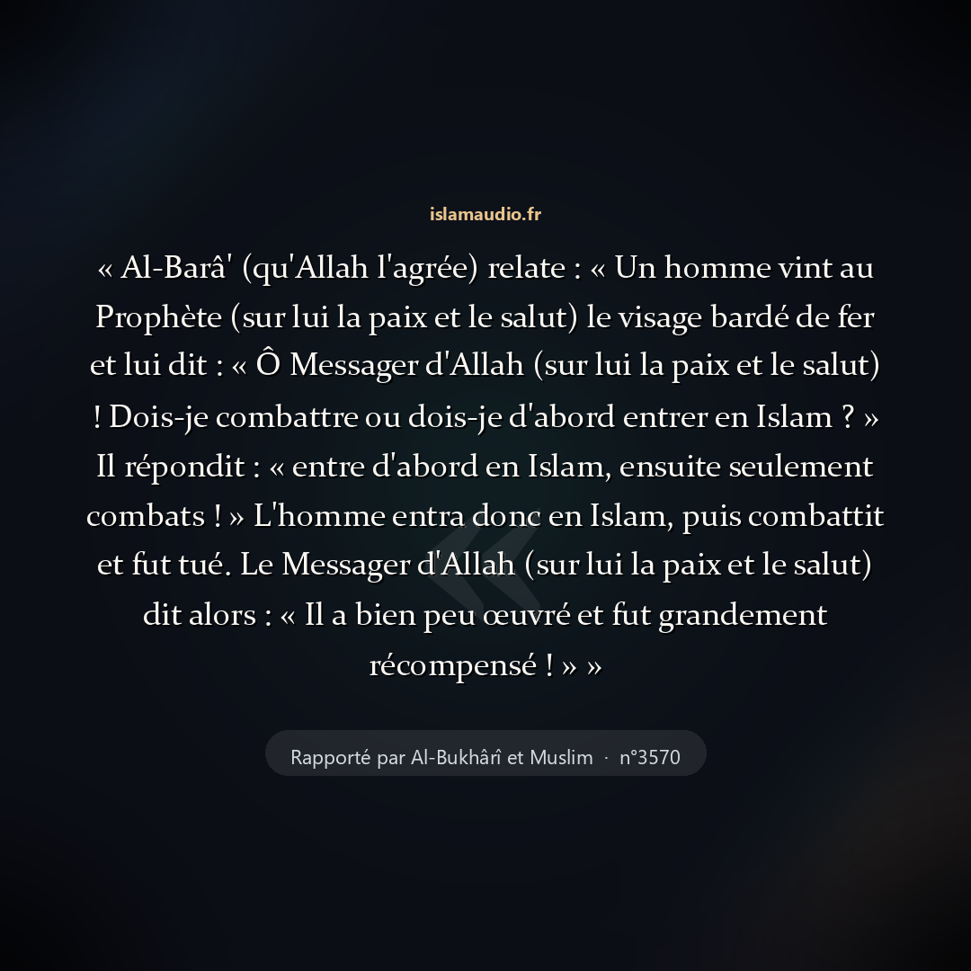 Aperçu du hadith