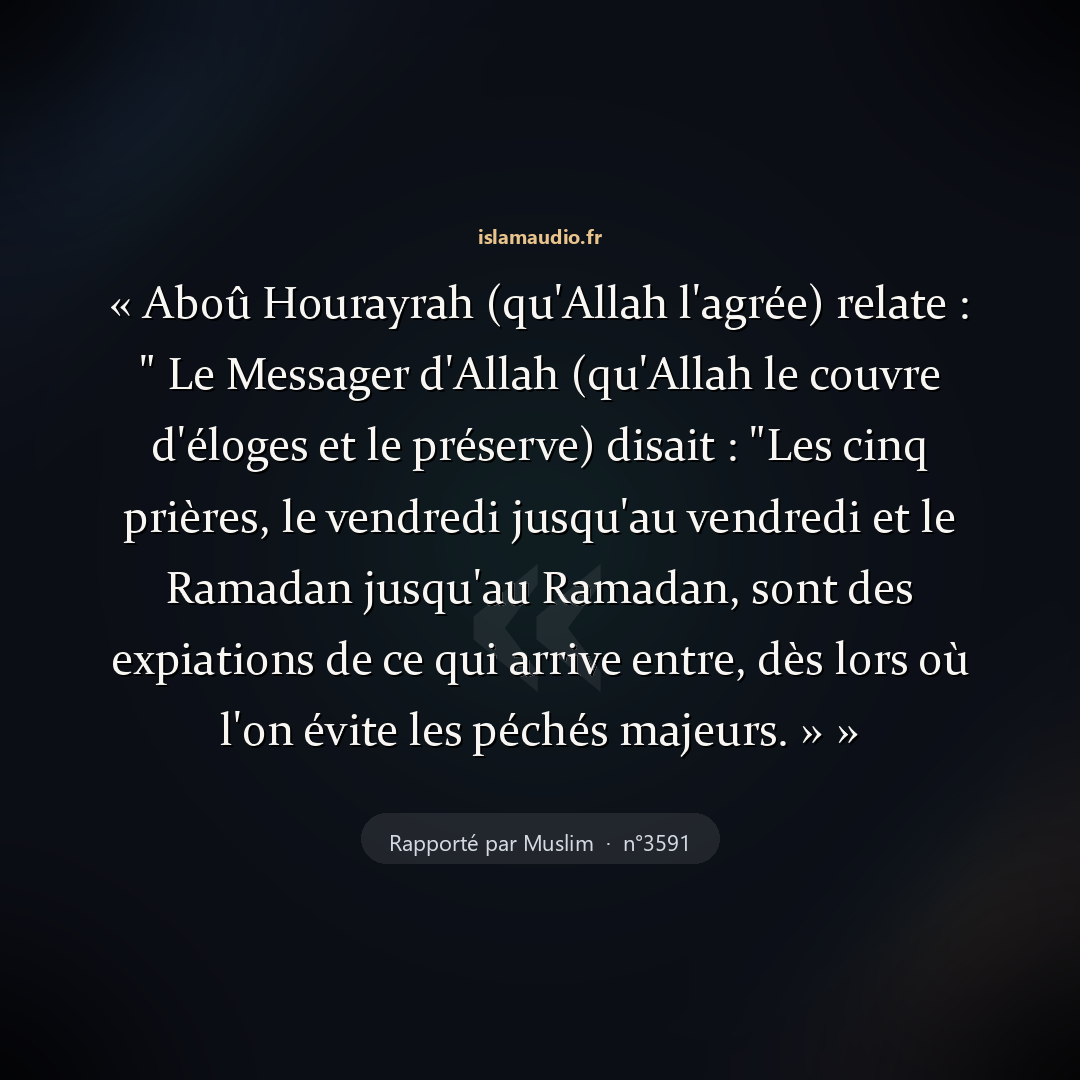 Aperçu du hadith