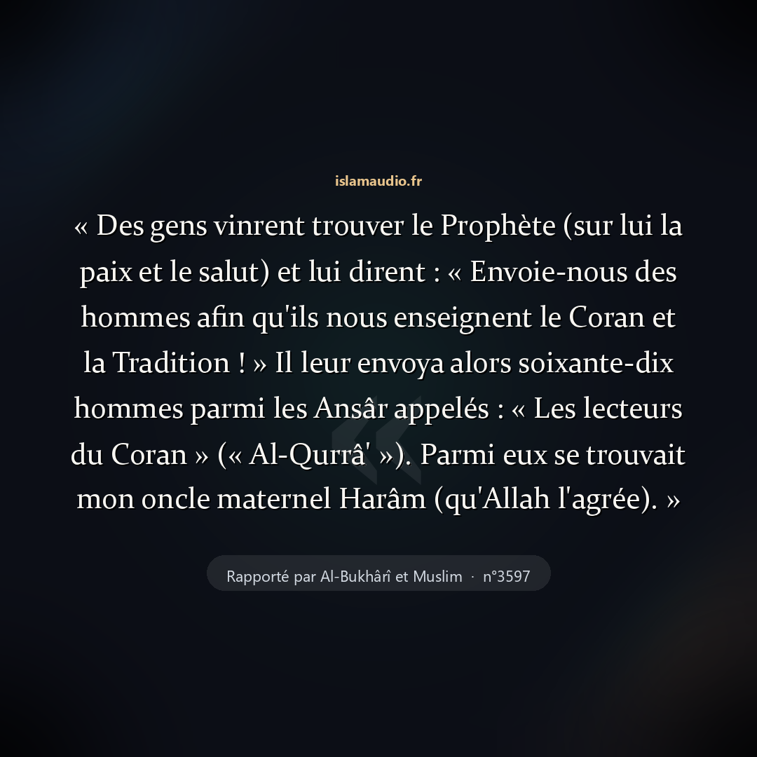 Aperçu du hadith