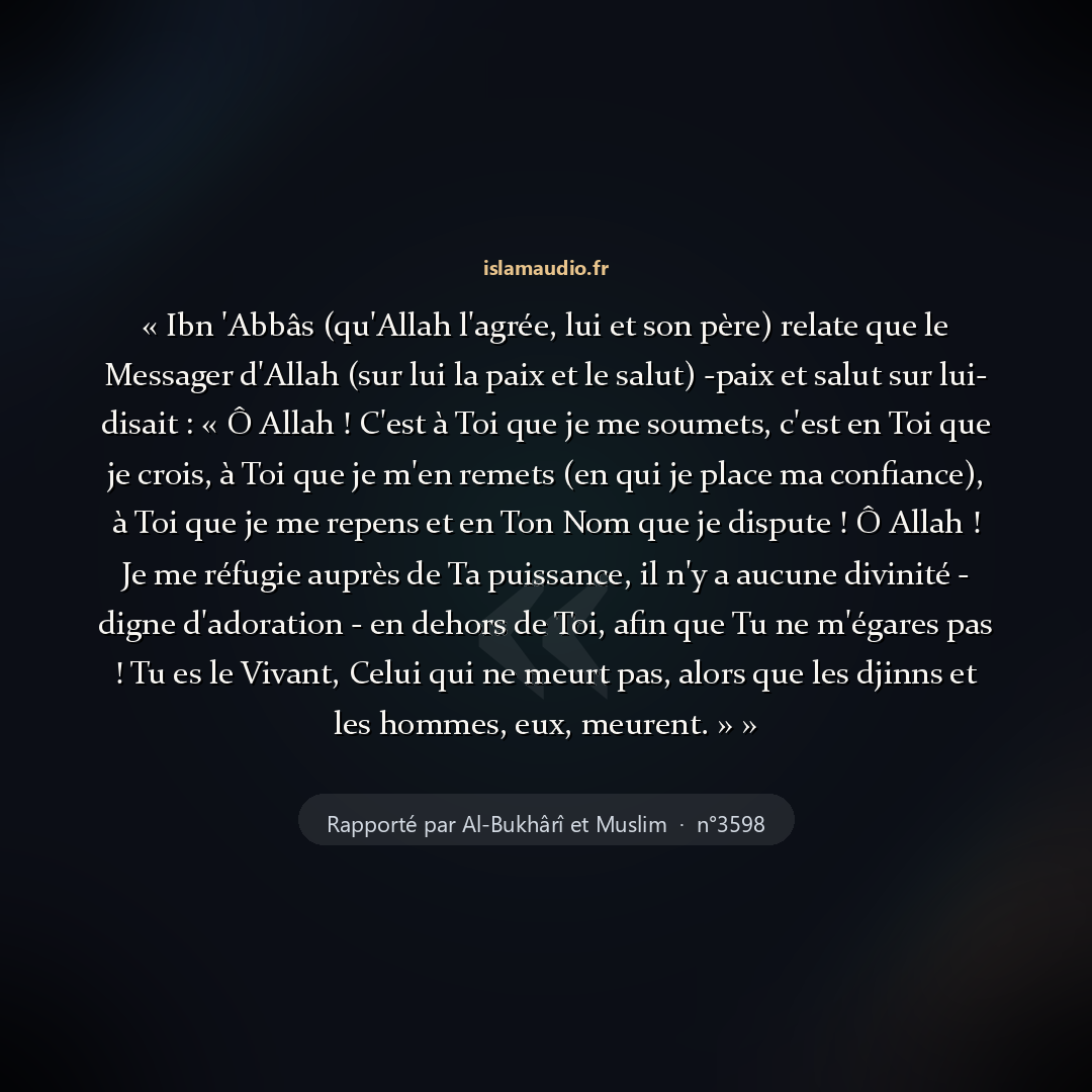Aperçu du hadith