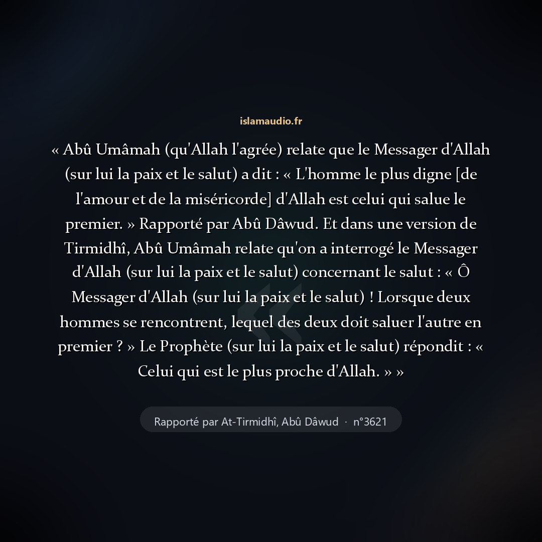 Aperçu du hadith