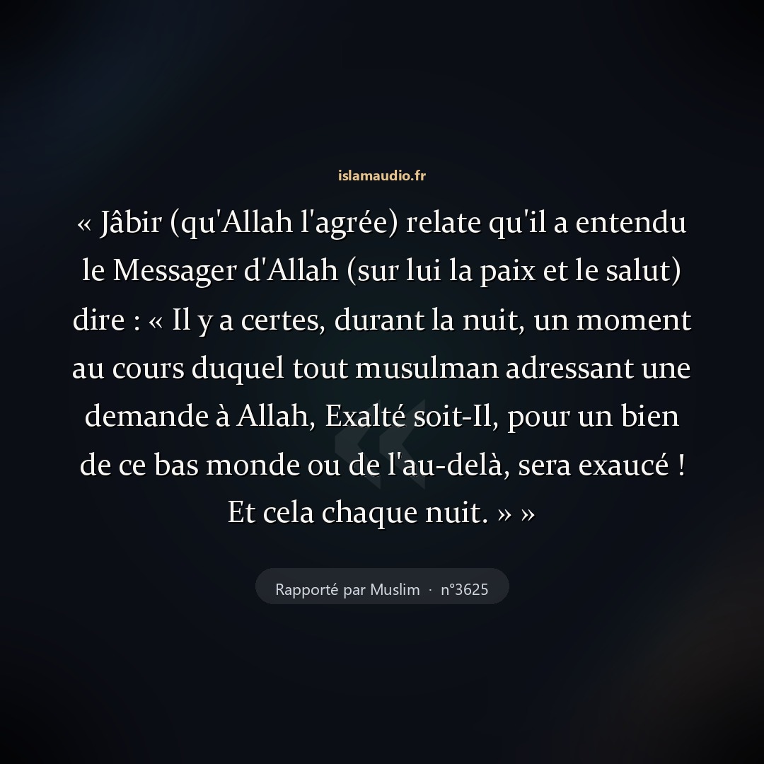 Aperçu du hadith