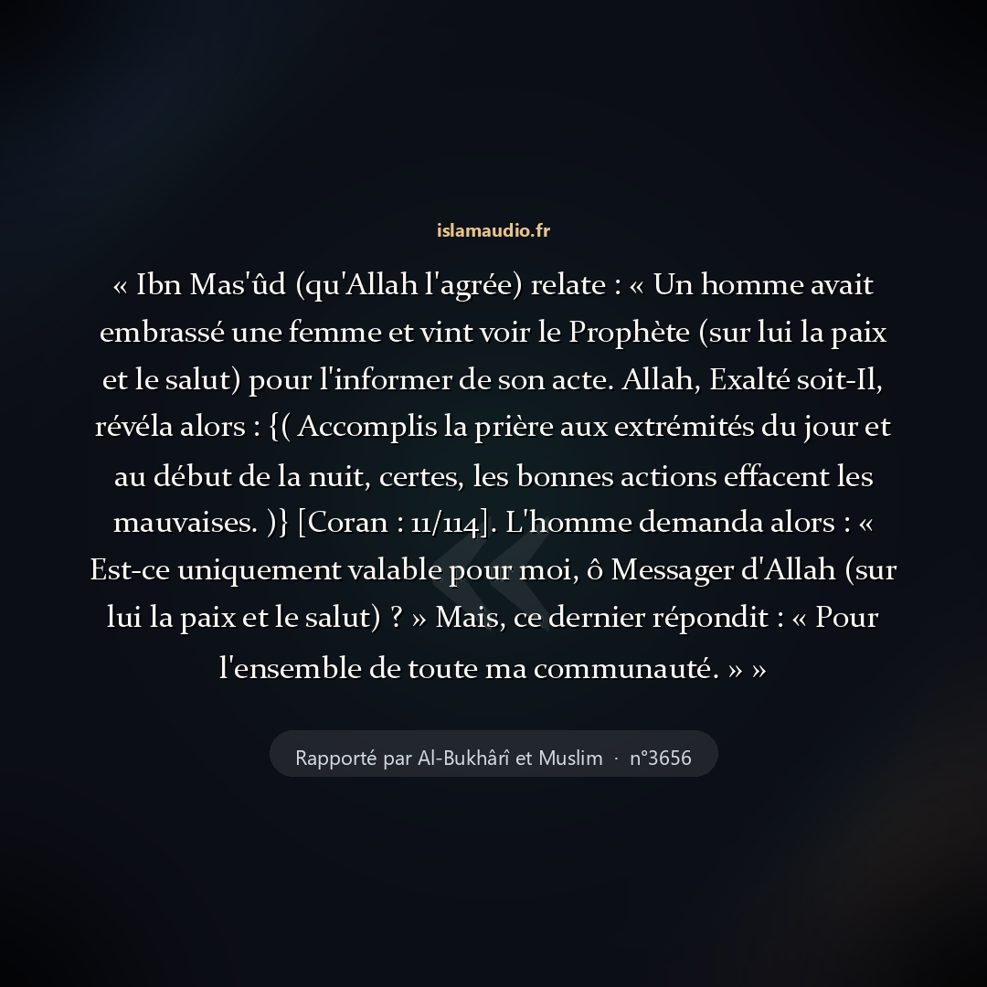 Aperçu du hadith