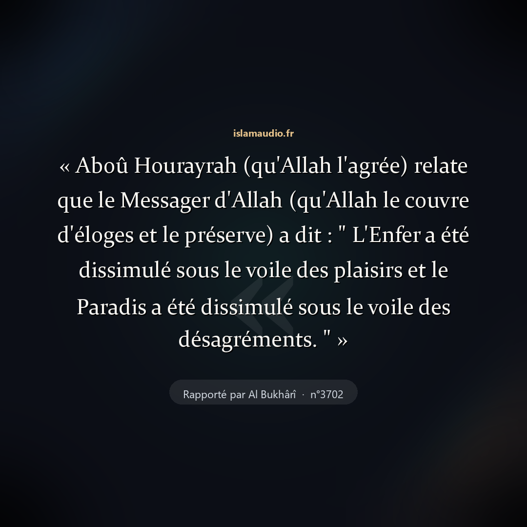 Aperçu du hadith
