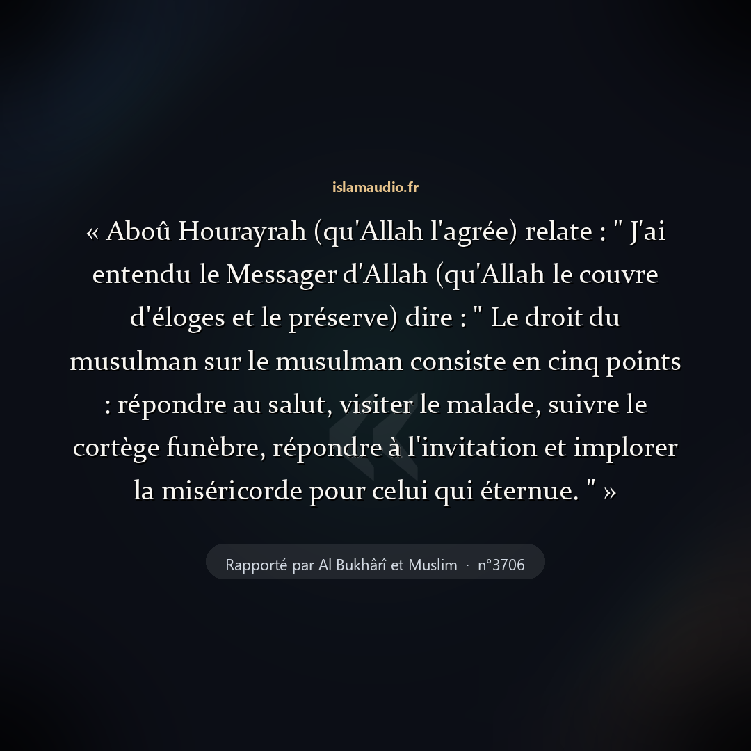 Aperçu du hadith