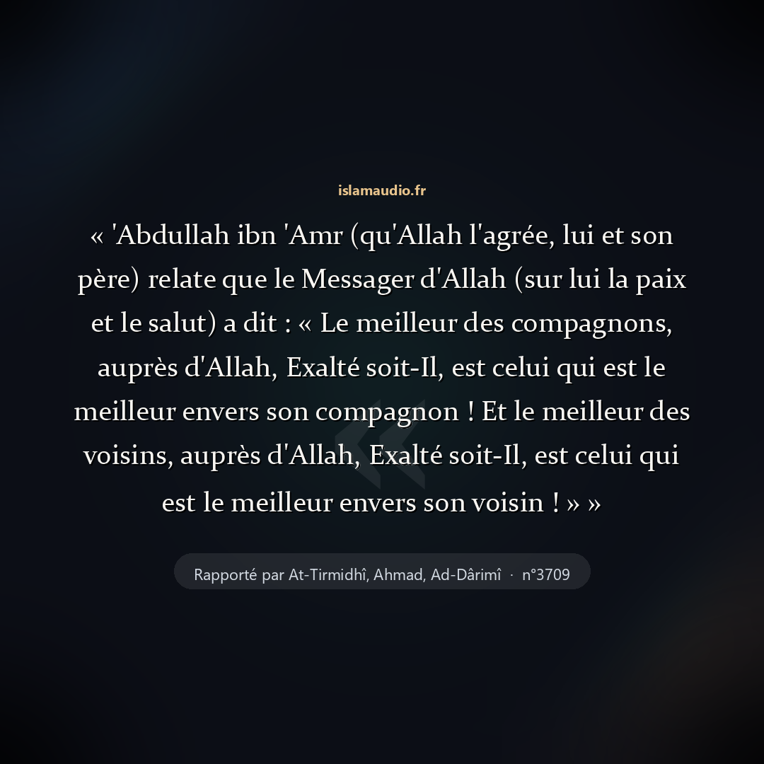 Aperçu du hadith