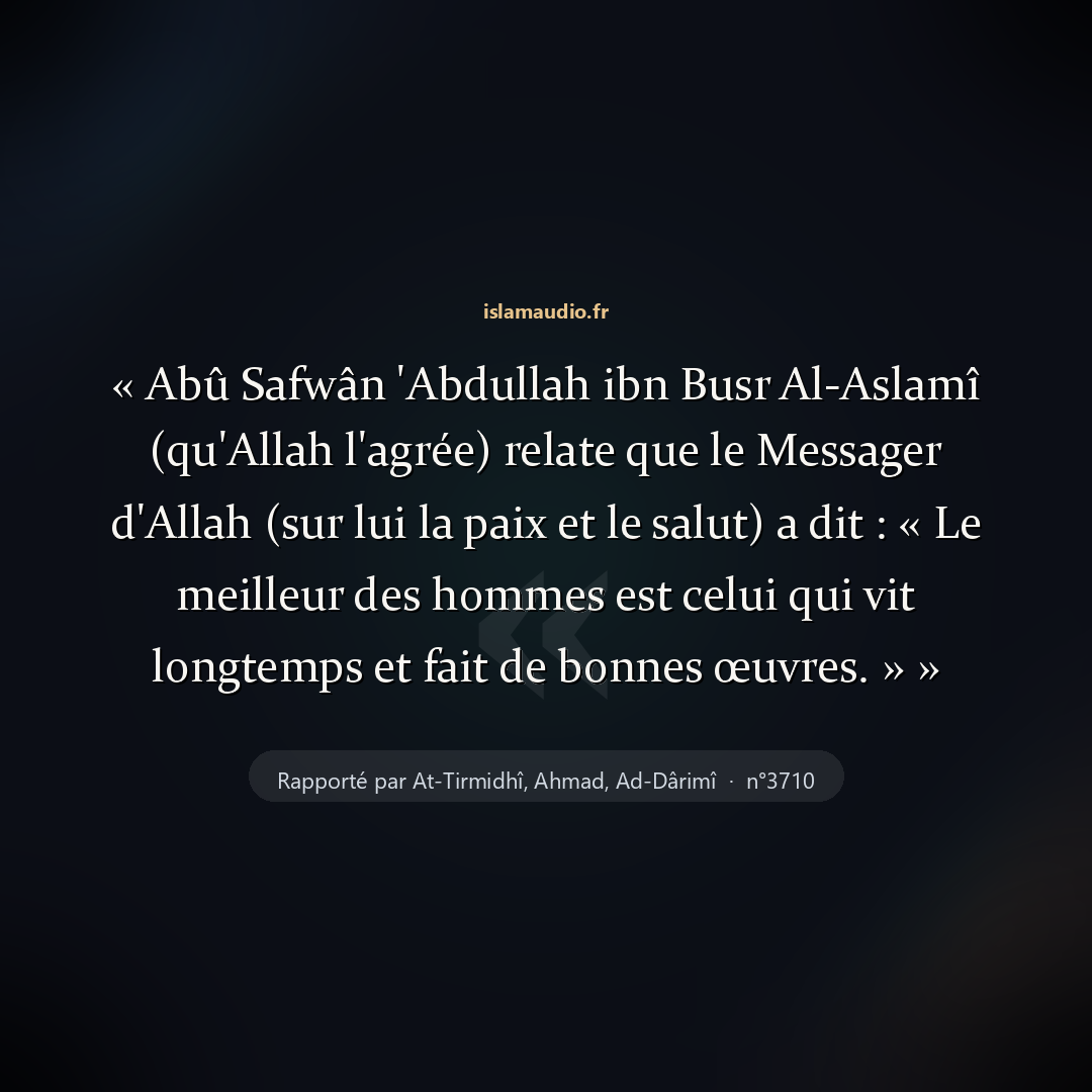 Aperçu du hadith