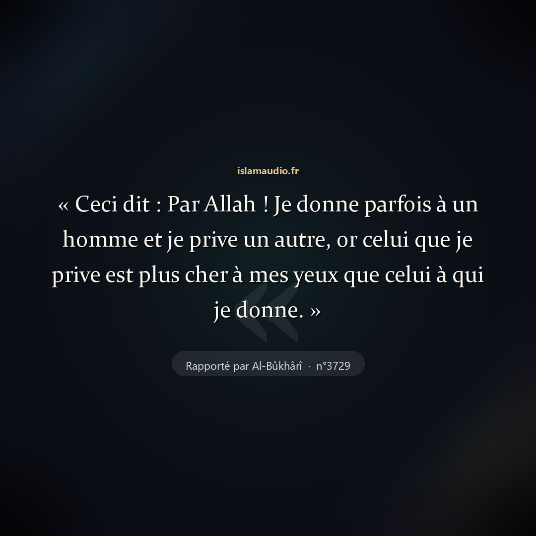 Aperçu du hadith
