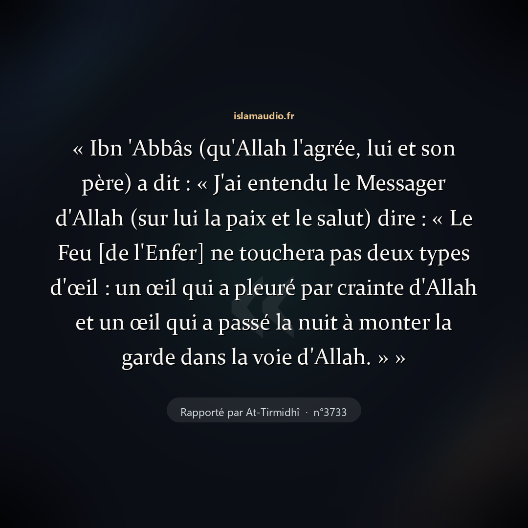 Aperçu du hadith