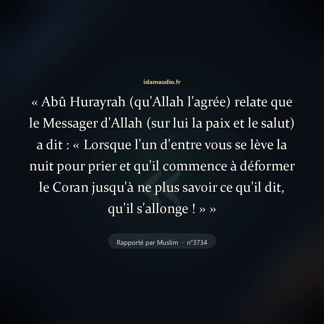 Aperçu du hadith