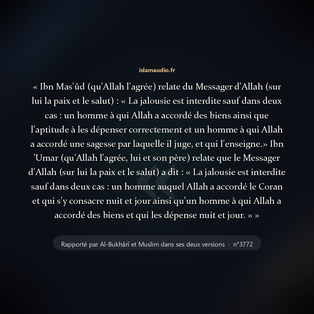 Aperçu du hadith