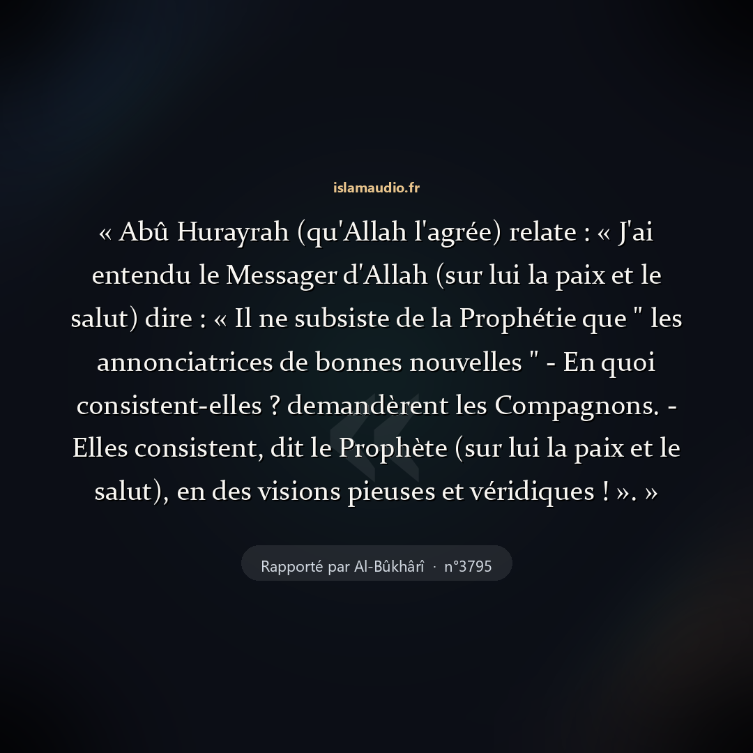 Aperçu du hadith