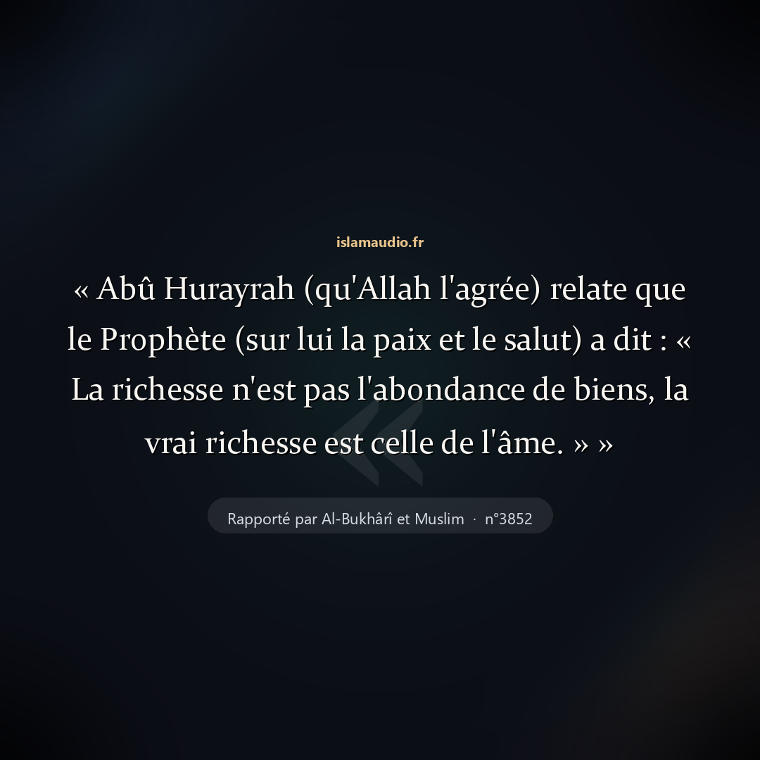 Aperçu du hadith