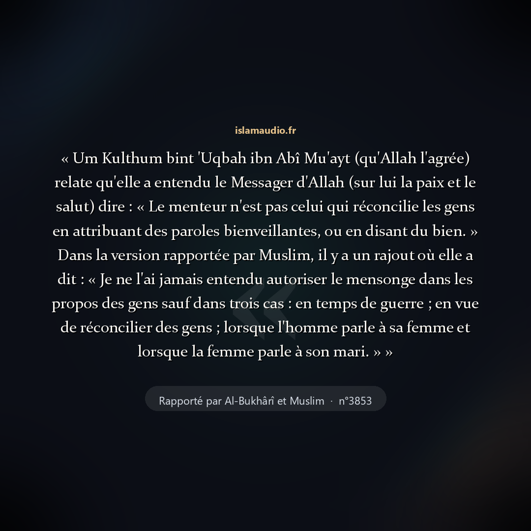 Aperçu du hadith