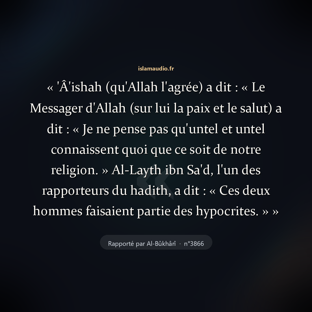 Aperçu du hadith