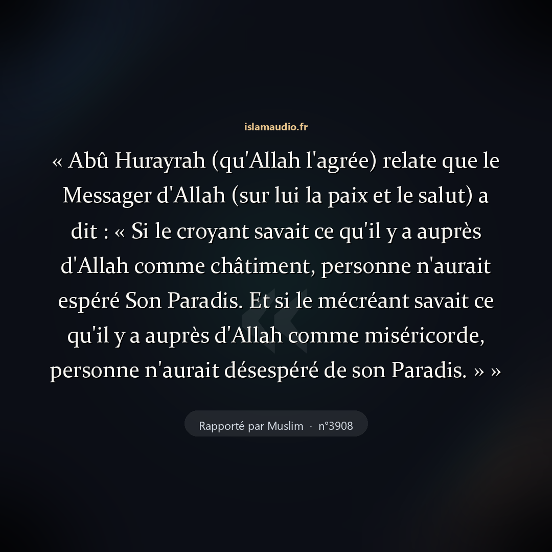 Aperçu du hadith