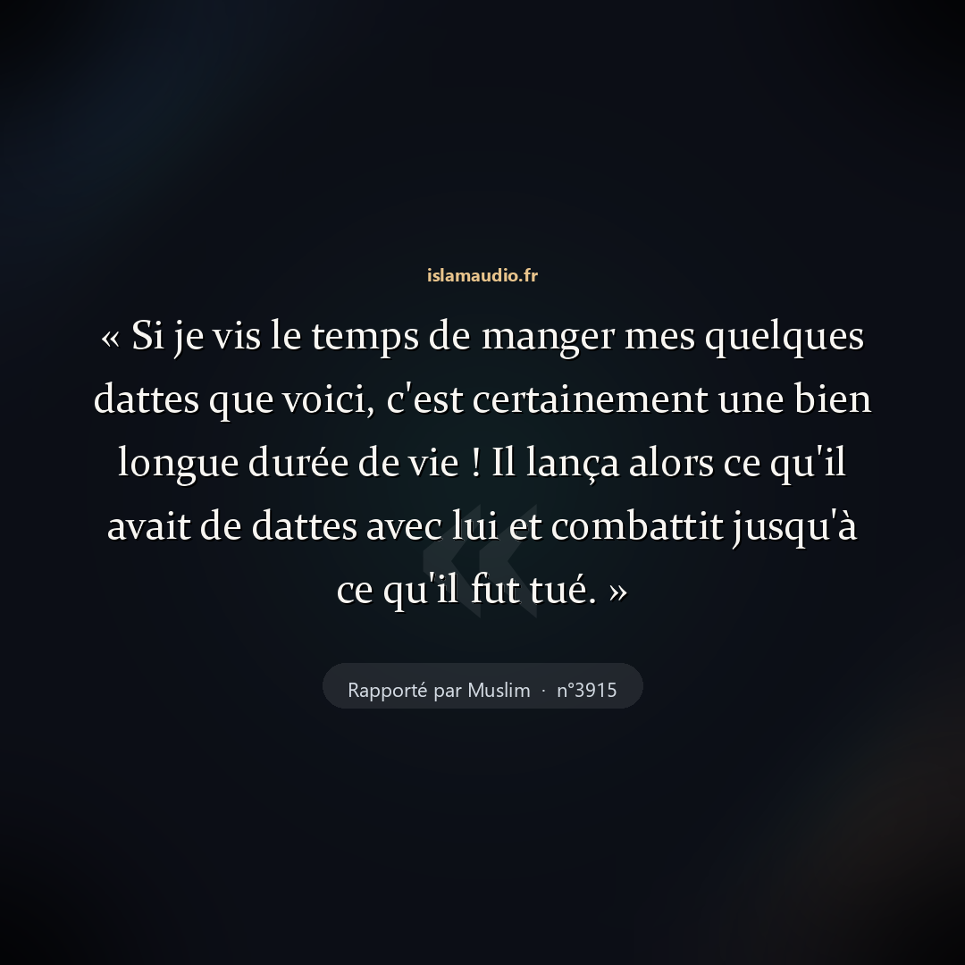 Aperçu du hadith