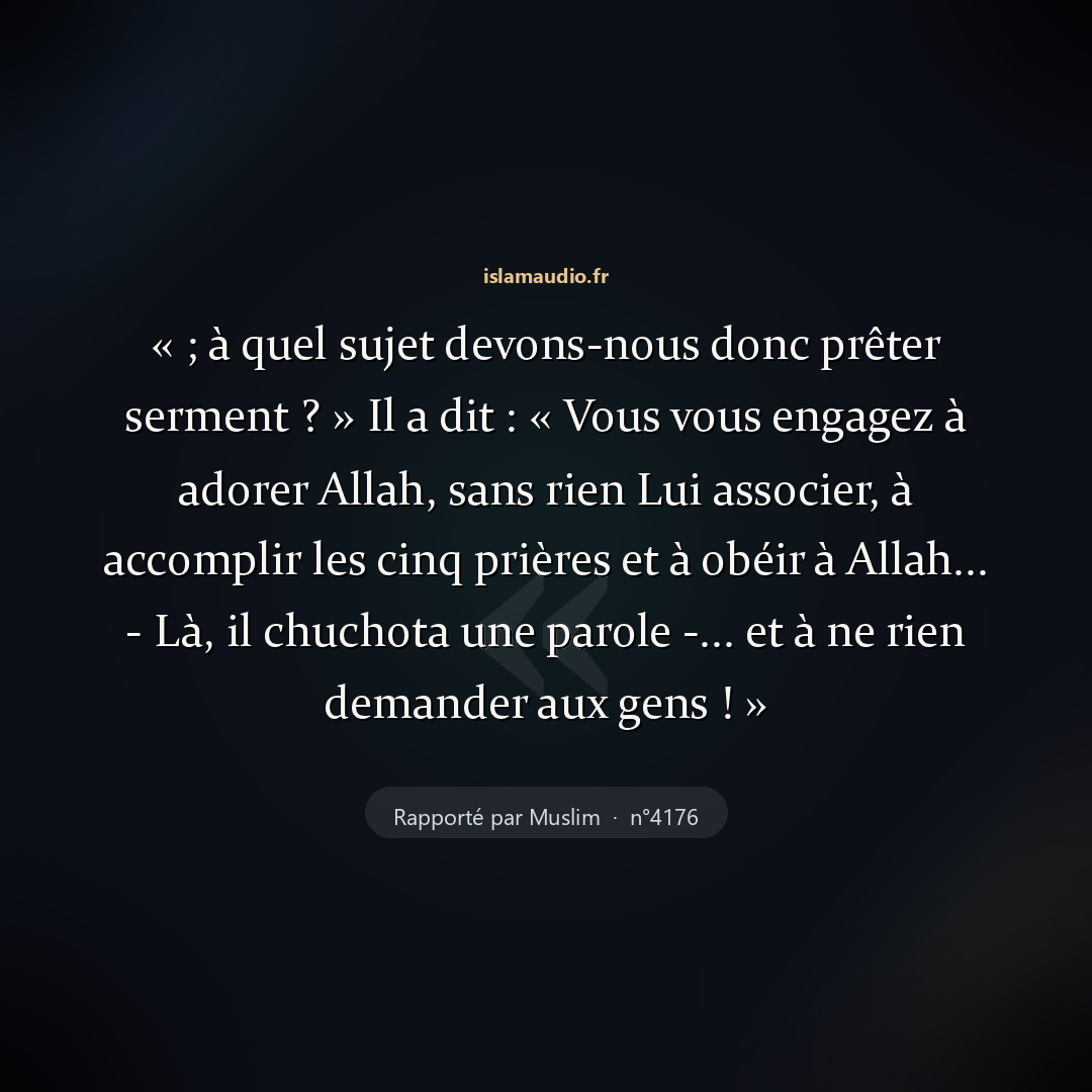 Aperçu du hadith