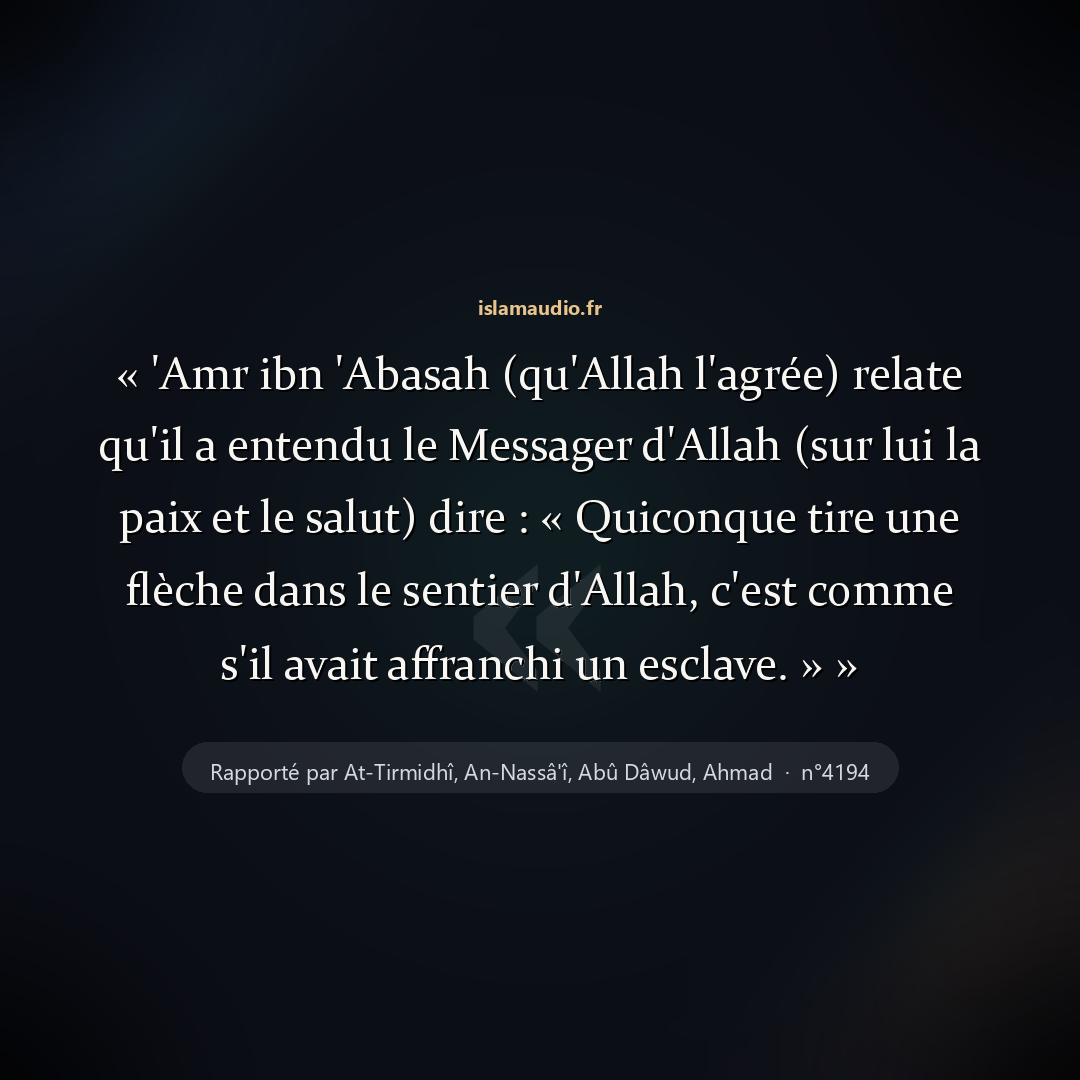 Aperçu du hadith