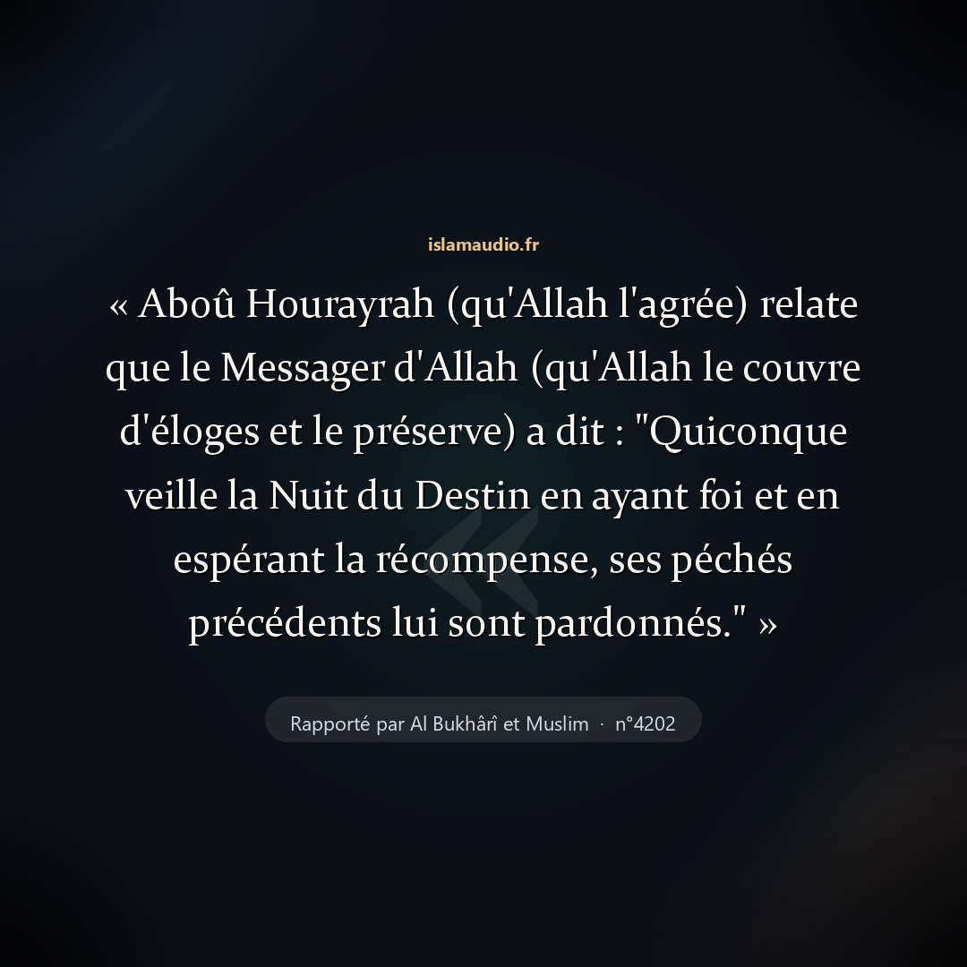 Aperçu du hadith