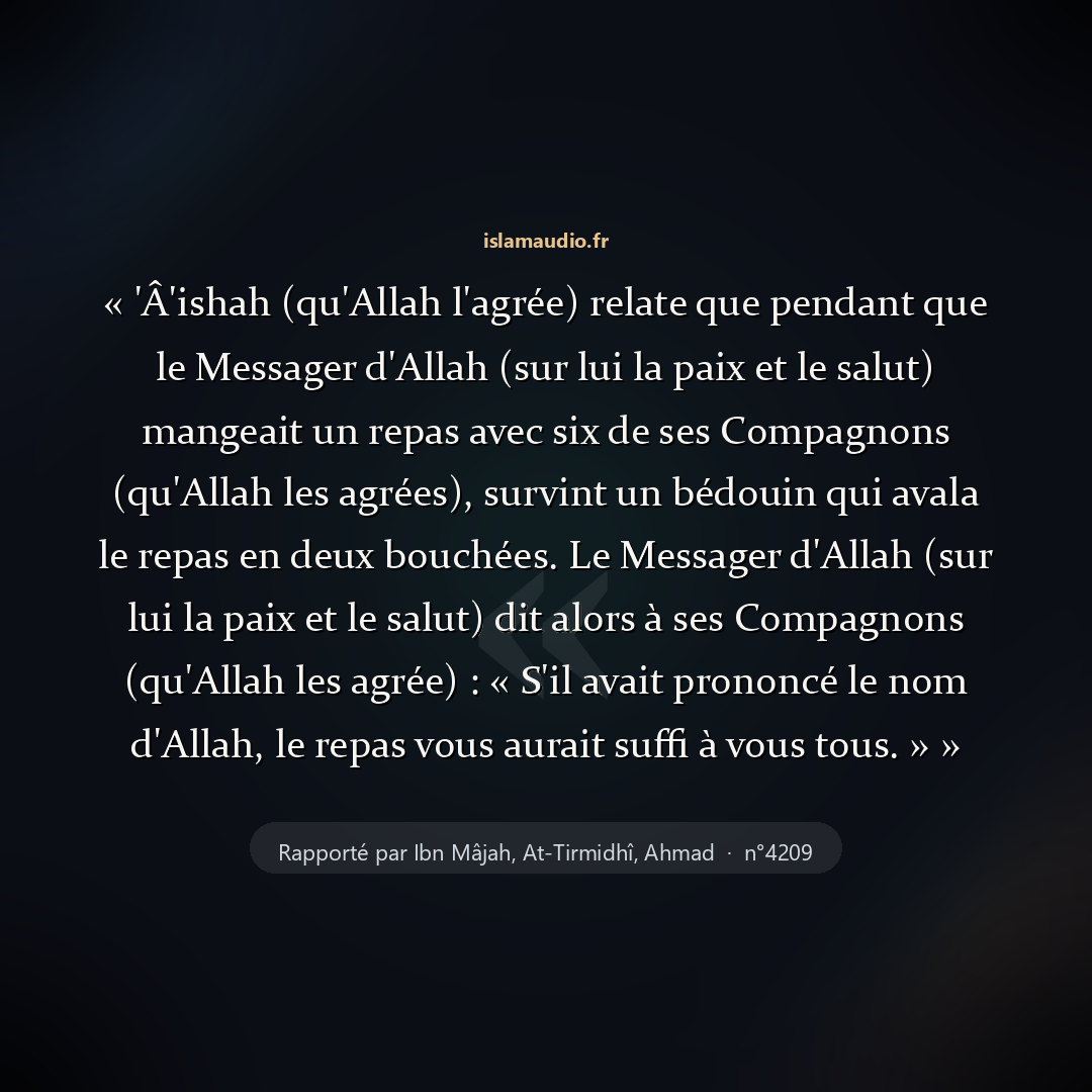 Aperçu du hadith
