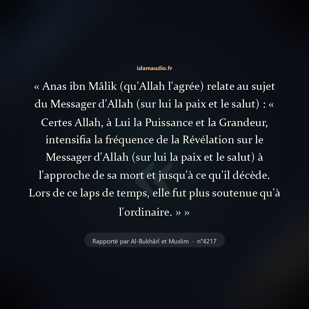 Aperçu du hadith