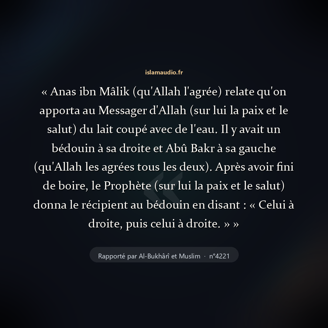 Aperçu du hadith