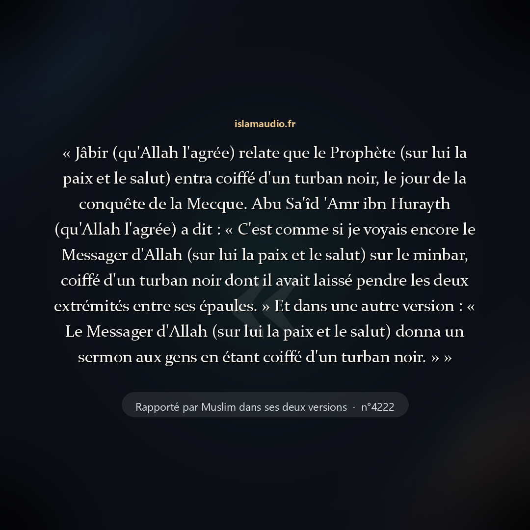 Aperçu du hadith