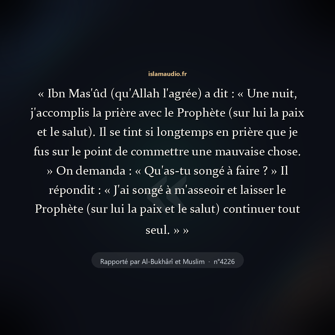Aperçu du hadith