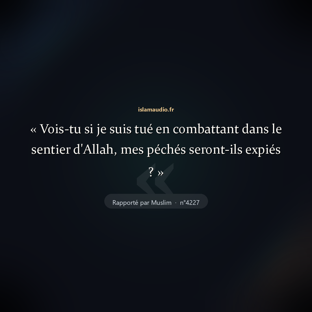 Aperçu du hadith