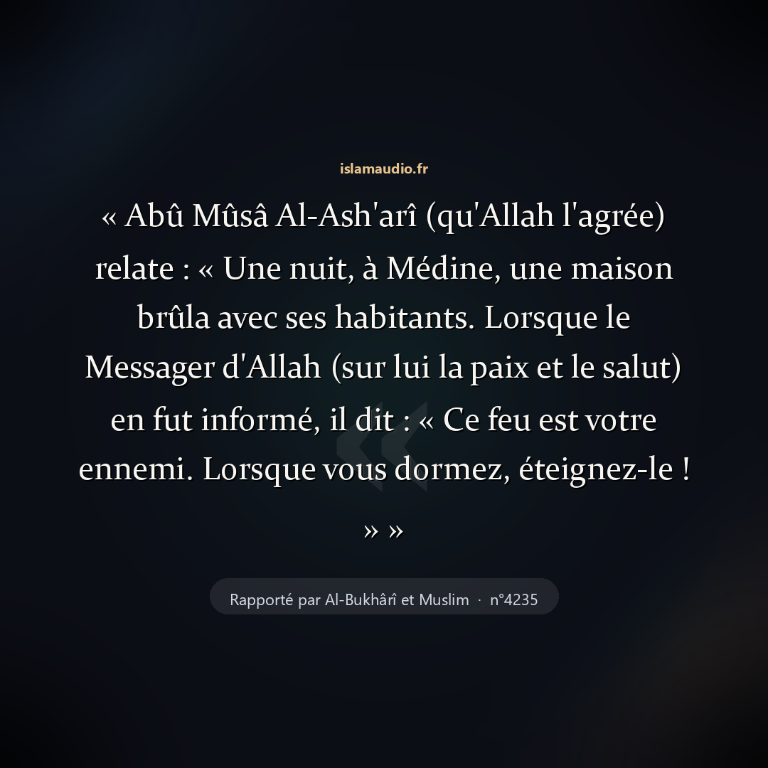 Aperçu du hadith