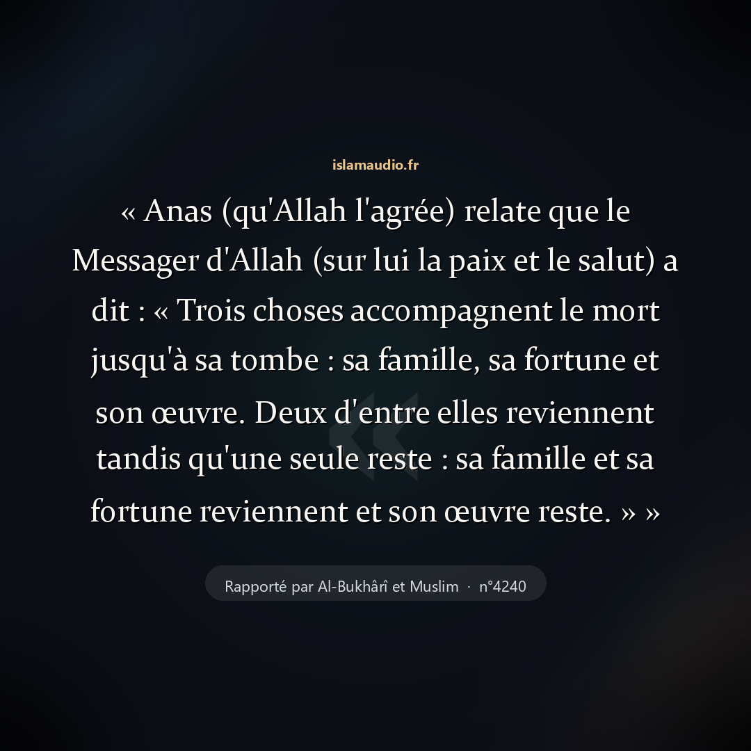 Aperçu du hadith