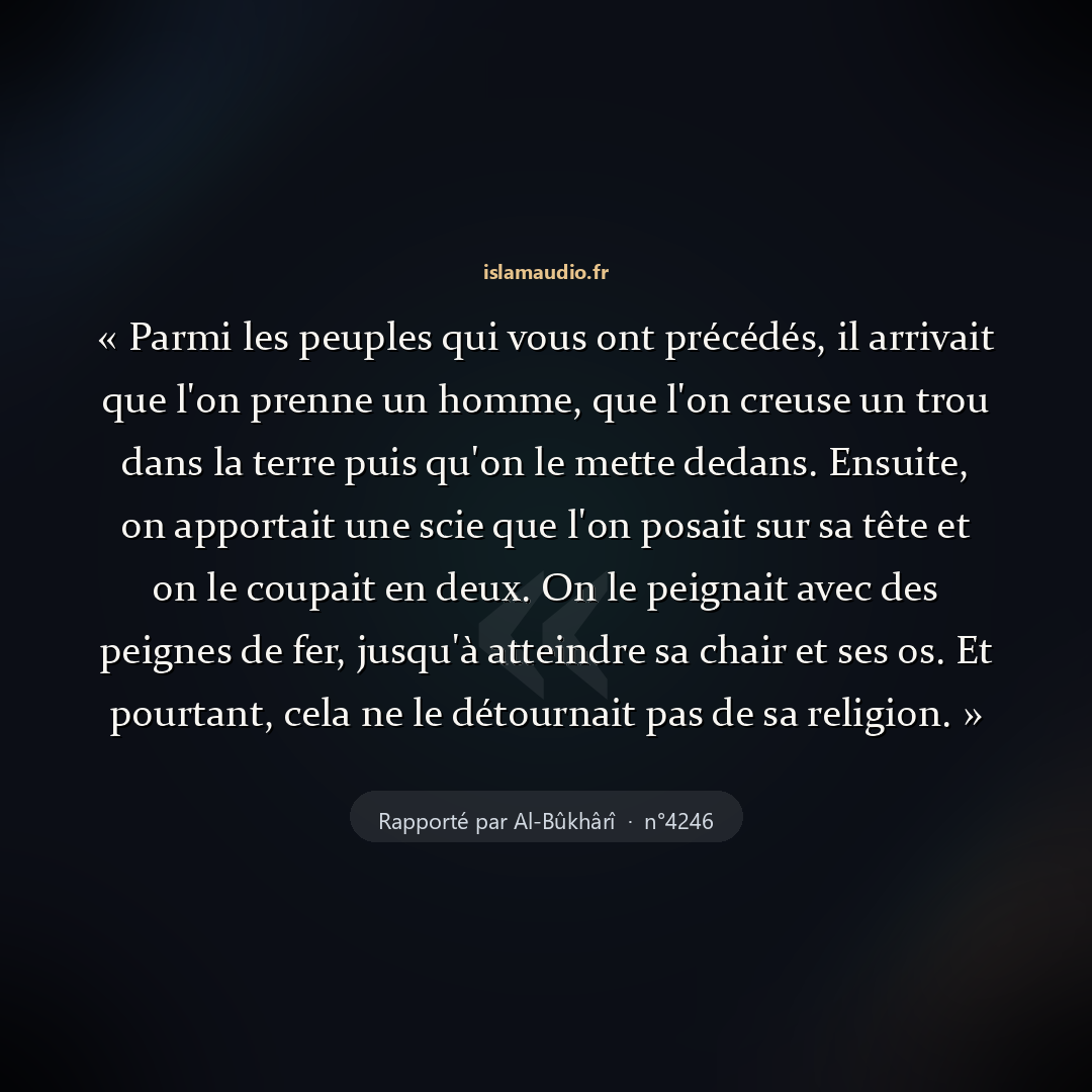Aperçu du hadith